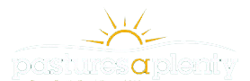pastures_logo Logo of Pastures Aplenty featuring a sun rising above stylized waves, representing a focus on agriculture and sustainable farming practices.
